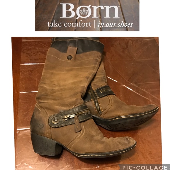 Born Shoes - 👢BORN 👢BOOT TALL  LEATHER BROWN, SIZE 8 WESTERN STYLE